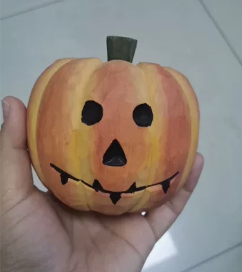 万圣节大南瓜木雕，实物很好看，很有氛围感！...