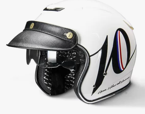 法国ASTONE摩托车复古头盔男女四季通用...