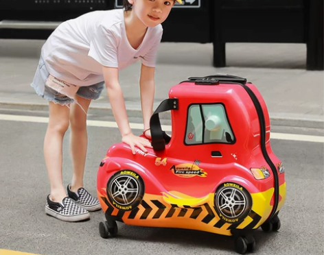 儿童行李箱可坐骑拉杆箱女宝宝皮箱子万向轮卡...