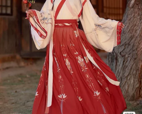 【闲置出】艺缕原创汉服女半生莲秋冬交领晋制...