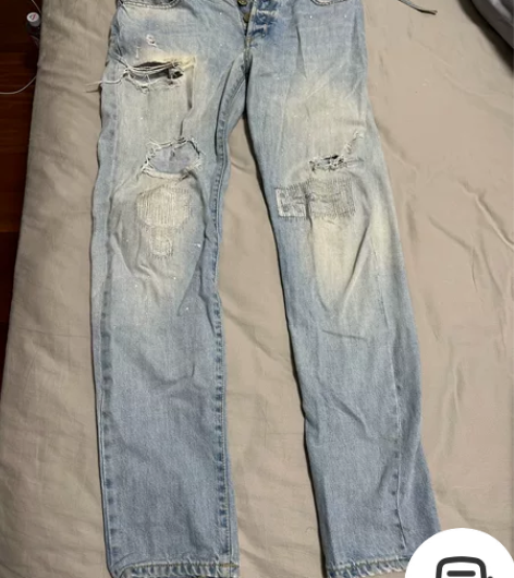 Kith varick denim破洞牛仔...