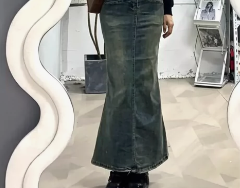 复古辣妹鱼尾裙 弹性很大仅试穿没有下水