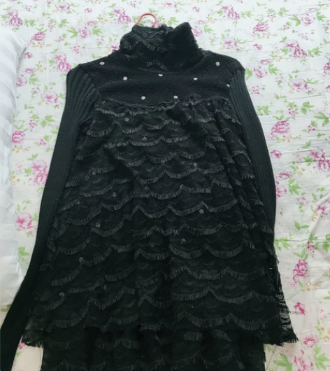 春秋流行蕾丝加厚裙子 组合形式：单件 服装...