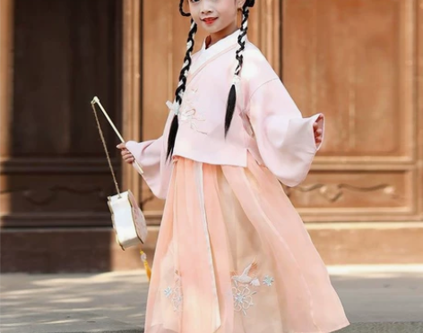 汉服女童秋冬超仙气古装中国风可爱网纱裙子女...