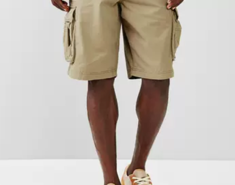 美国GAP纯棉卡其色经典百搭双侧袋短裤男夏...