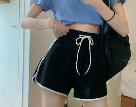 运动短裤女夏宽松百搭直筒阔腿休闲裤薄款高腰...