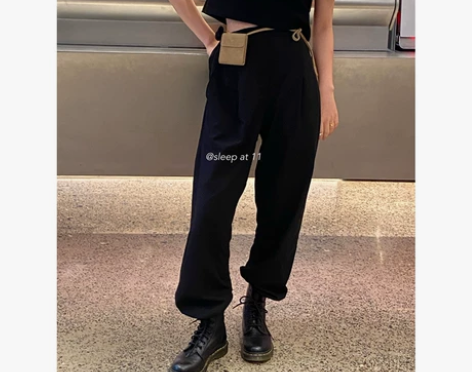 Sleep at 11 松紧腰宽松束脚休闲...