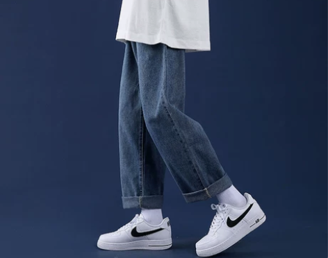 牛仔裤女2022年新款秋冬直筒宽松高腰显瘦...