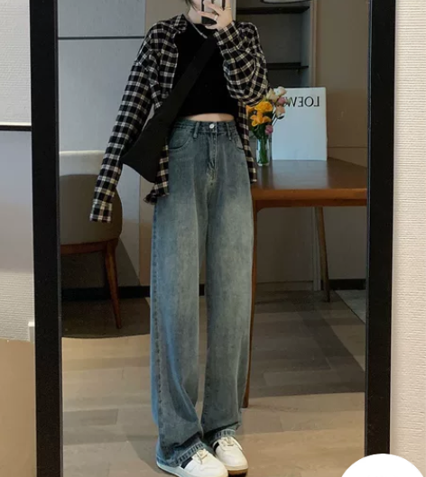 阔腿牛仔裤 版型好 没穿过买小了 价格可商量
