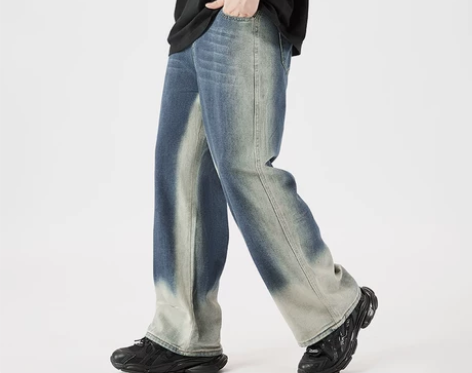 CLLJH 美式渐变水洗牛仔裤男女春季新款...
