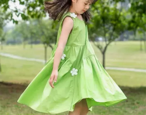 笛牧女童连衣裙夏季新款甜美洋气纯棉无袖儿…...