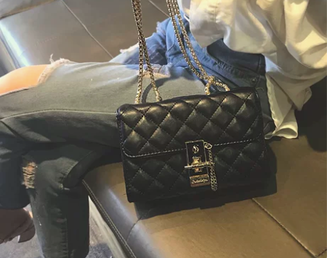 包包2022新款潮小众菱格链条包斜挎包女夏...