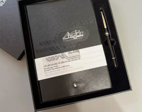 万宝龙小王子签字笔真皮笔记本套装礼盒宝珠笔...