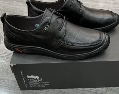 海澜之家圆头系带休闲皮鞋绅士商务通勤软皮舒...