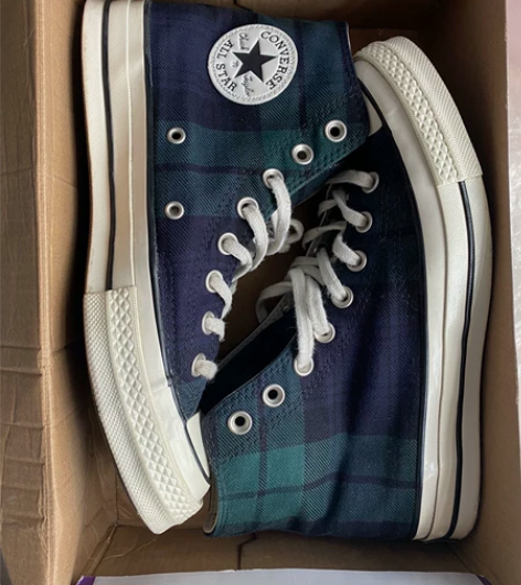 匡威1970s zip 绿黑格纹 40码 ...