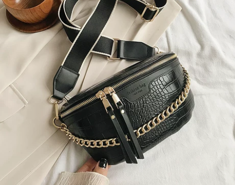 鳄鱼纹包包2022新款洋气腰包女潮ins单...