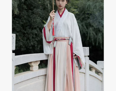 ?【秋色】五五年汉服女晋制交领齐腰一片式打...