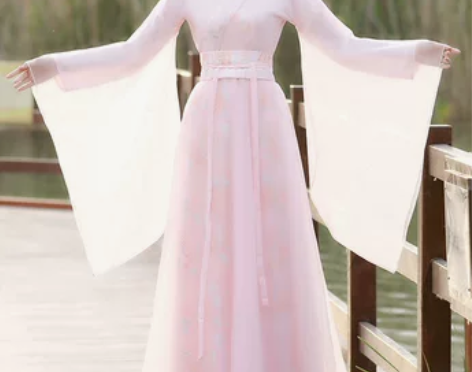 【狂欢价】汉服秋冬整套女粉色广袖流仙裙超仙...