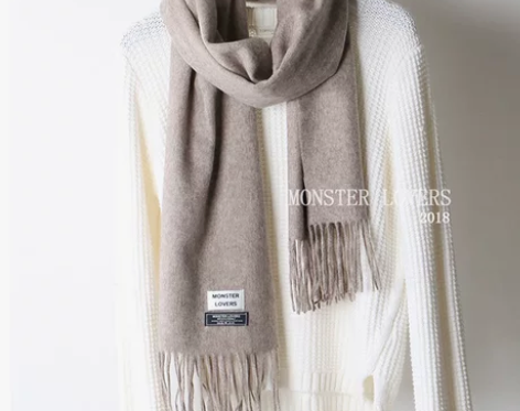 monster lovers羊绒围巾女冬季...