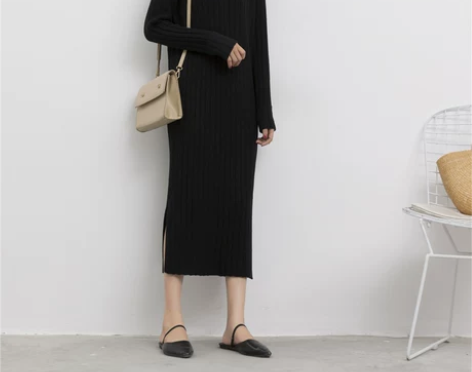 【双11狂欢价】秋冬韩版高领针织连衣裙宽松...