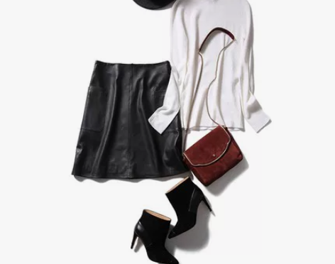 头层羊皮高腰A字裙  时尚经典百搭半裙 短...