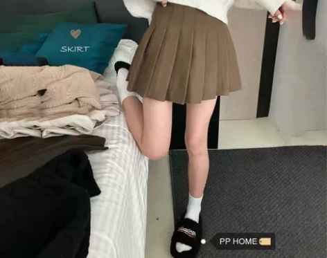 秋冬款百褶裙ins女短裙秋冬复古学院风新款...