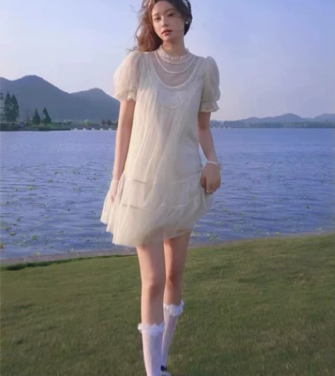 【生日裙】玛克茜妮同款雕花蕾丝蓬蓬裙202...