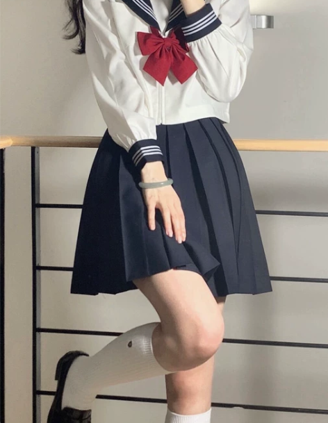 水手服jk制服裙原创正版白三本基础款日系学...