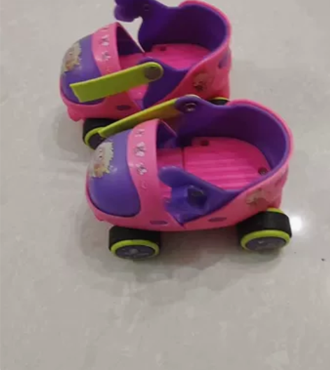 粉色宝宝溜冰鞋2-3岁初学者可调4小童轮滑...
