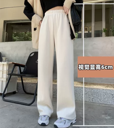 雪尼尔阔腿裤女秋冬松紧腰遮肉显瘦灯芯绒百搭...