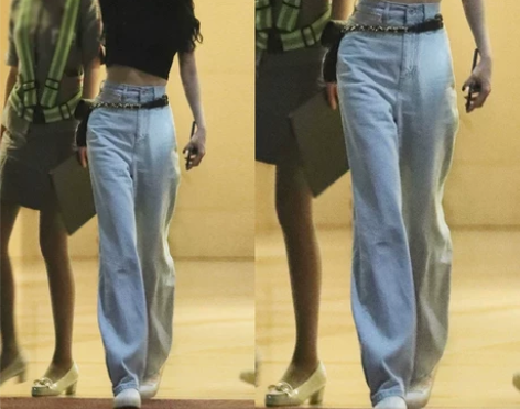 香港阔腿牛仔裤女2021年夏季宽松高腰显瘦...