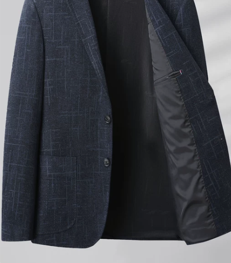 罗蒙休闲西装外套男士秋冬季加厚单西服正装高...