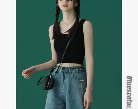 黑色运动背心女夏外穿辣妹抹胸吊带紧身内搭短...