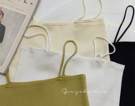 三吉黑花 绝美小吊带背心女内搭美背2022...