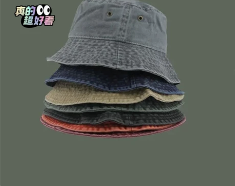 港风复古水洗牛仔渔夫帽 春夏季情侣时尚短沿...