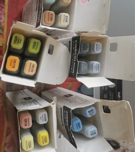 法卡勒墨水基本没用过,95新工业设计常用色...