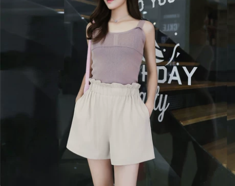 韩版阔腿宽松短裤女夏2022新款外穿百搭花...