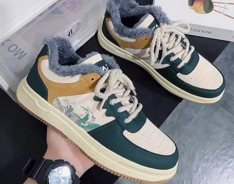 休闲男鞋新款潮秋冬百搭鞋子男加绒板鞋国风运...