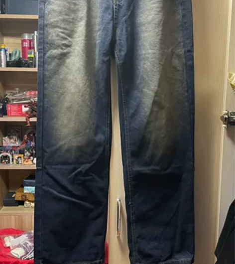 黄泥直筒牛仔裤XL码腰围88裤长108穿到...
