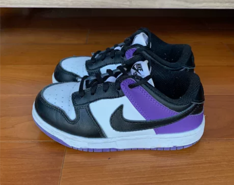 耐克 Nike Dunk 黑紫配色男童女童...