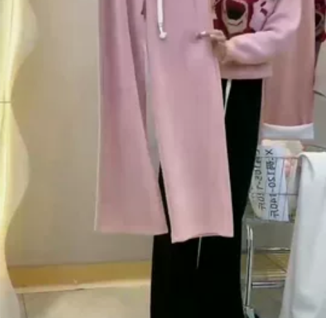婴儿绒阔腿裤，粉色一条；婴儿绒萝卜裤，白色...