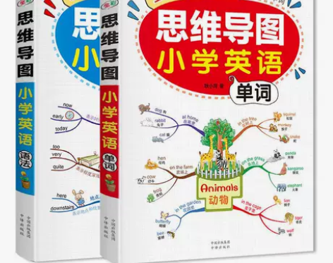 全彩思维导图小学英语语法+小学英语单词快速...
