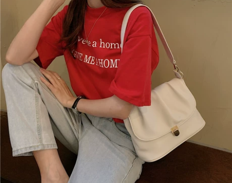 包包女2021新款法国小众奶油色手提包褶皱...