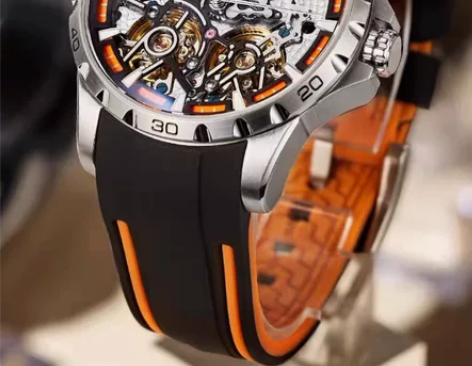 艾浪正品双陀飞轮手表男士机械表全自动十大镂...