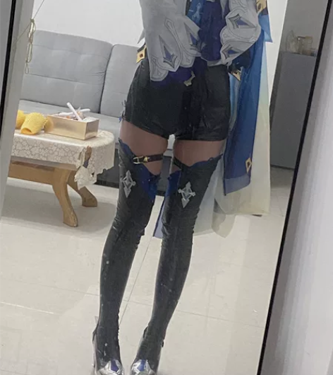 直出火花动漫 优菈cos服M码带定制鞋毛武...