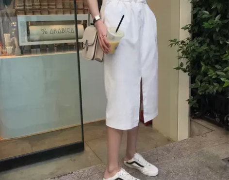 2020夏季新款韩版学生高腰百搭显瘦花苞裙...