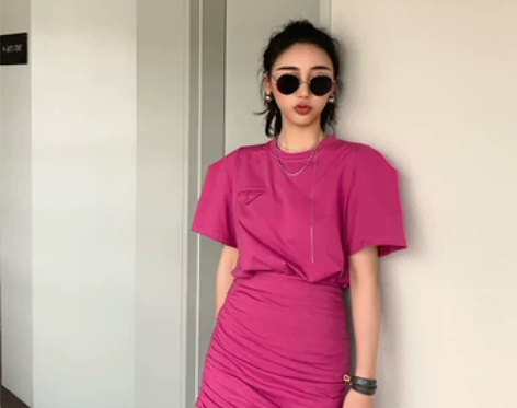 夏季新款酷盐系穿搭港风套装女复古chic小...