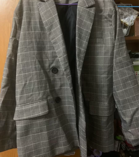 千鸟格 条纹 男士休闲西装外套 M码 几乎...