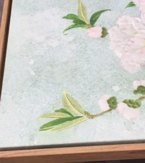 视频和图1-2：花卉装饰画，122×42厘...