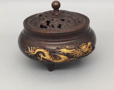 农村老家新收的龙凤底熏香炉，工艺精湛 ，包...